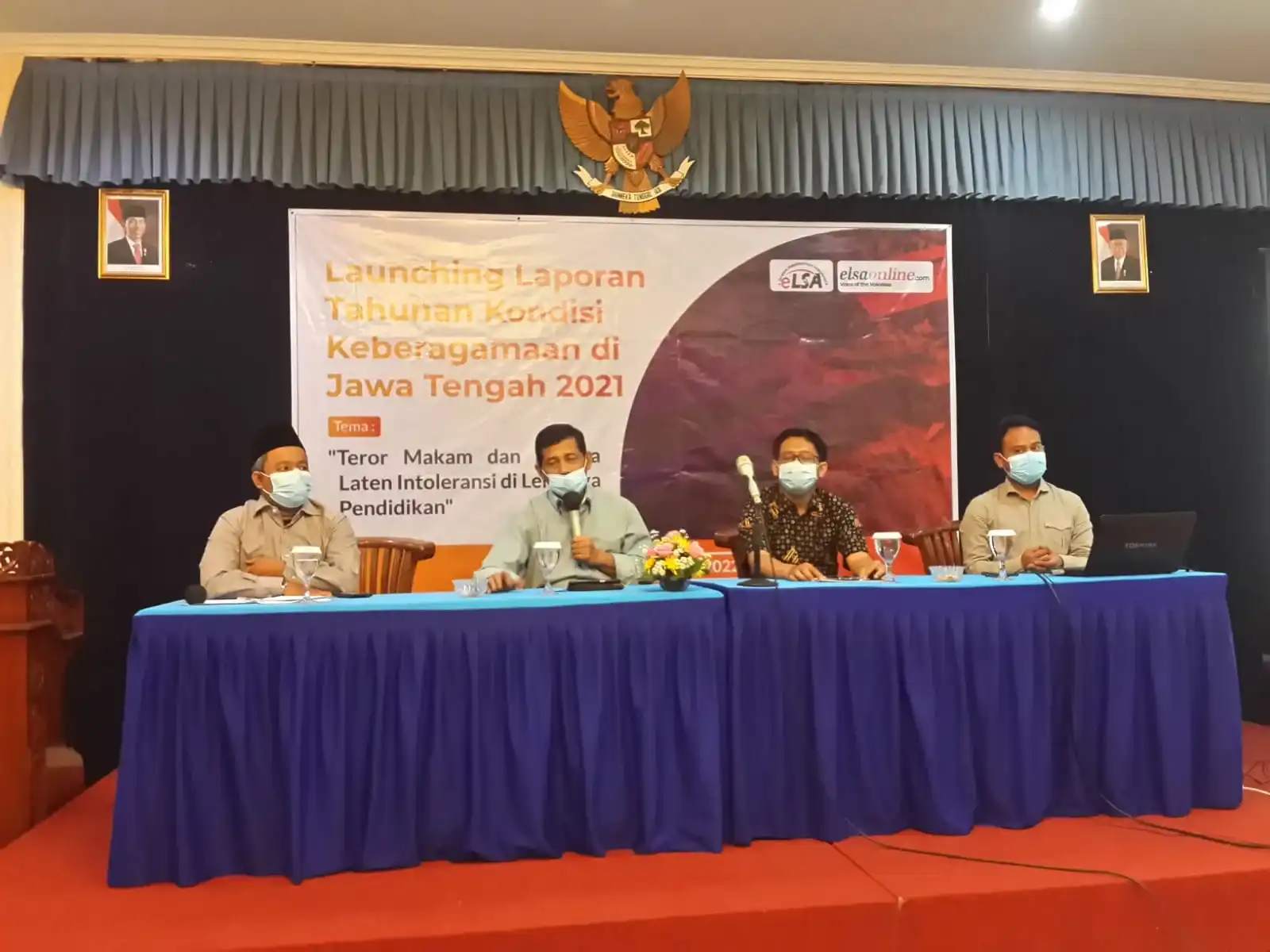 Foto: Senin (21/2/2022), Yayasan Elsa saat memaparkan laporan tahunan kondisi beragamaan tahun 2021 di hotel Siliwangi Semarang (HQ)