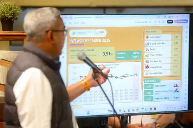 Wali Kota Bandung, Muhammad Farhan, saat memaparkan targetnya dalam peringatan Hari Ulang Tahun ke-55 Asosiasi Perusahaan Perjalanan Wisata Indonesia di kawasan Asia Afrika, Rabu (7/1/2026).